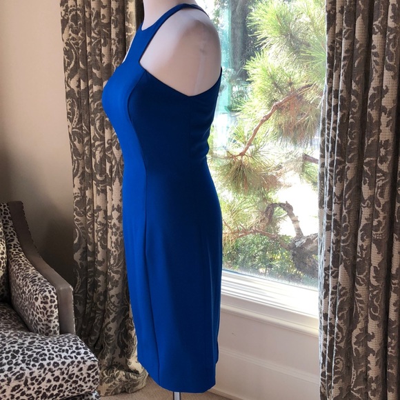 Jovani Royal Blue Grecian Neckline Dress NWOT - Picture 3 of 6